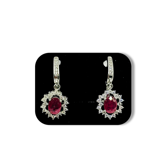 Ruby Earring - Drop Leep Design