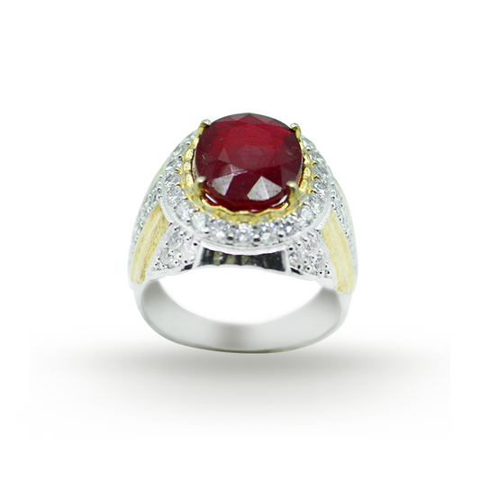 Ruby Men Ring – V Cut Design