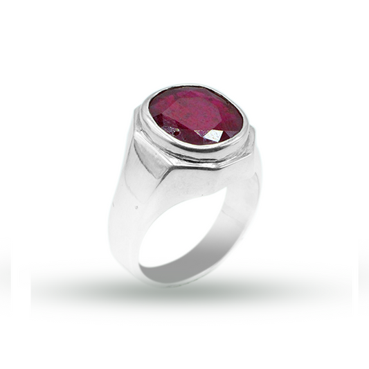 Ruby Men Ring – Octagon Simple Ring