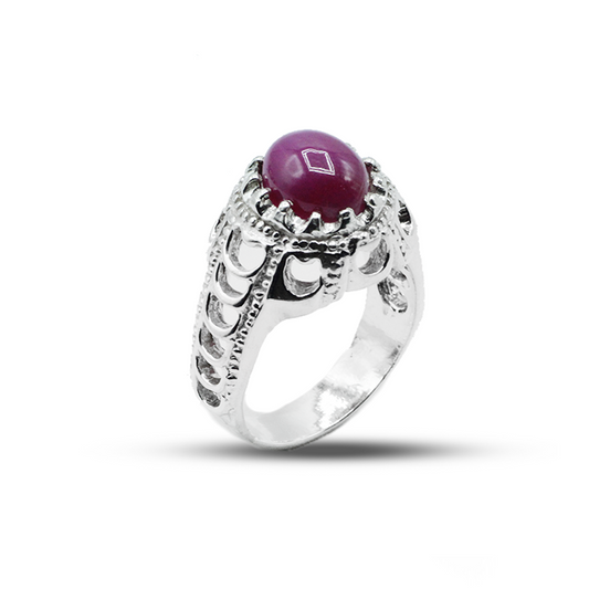 Ruby Men Ring – Stairs Band design