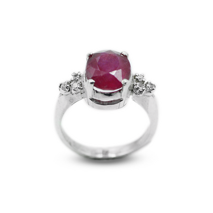 Ruby Women Ring – Zircon Shoulder Band