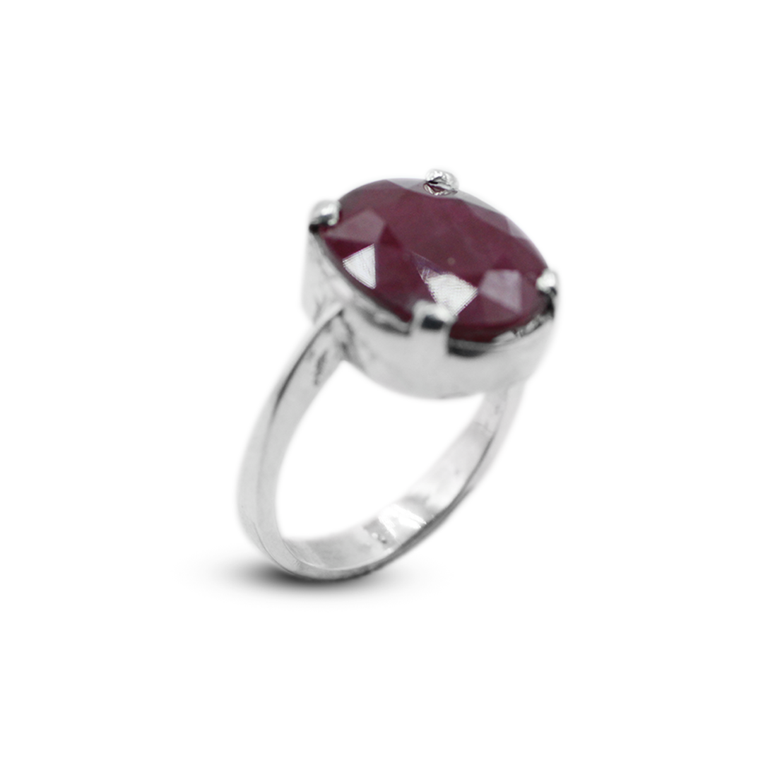 Ruby Women Ring – Pearl Zircon Halo Band