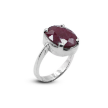 Ruby Women Ring – Pearl Zircon Halo Band