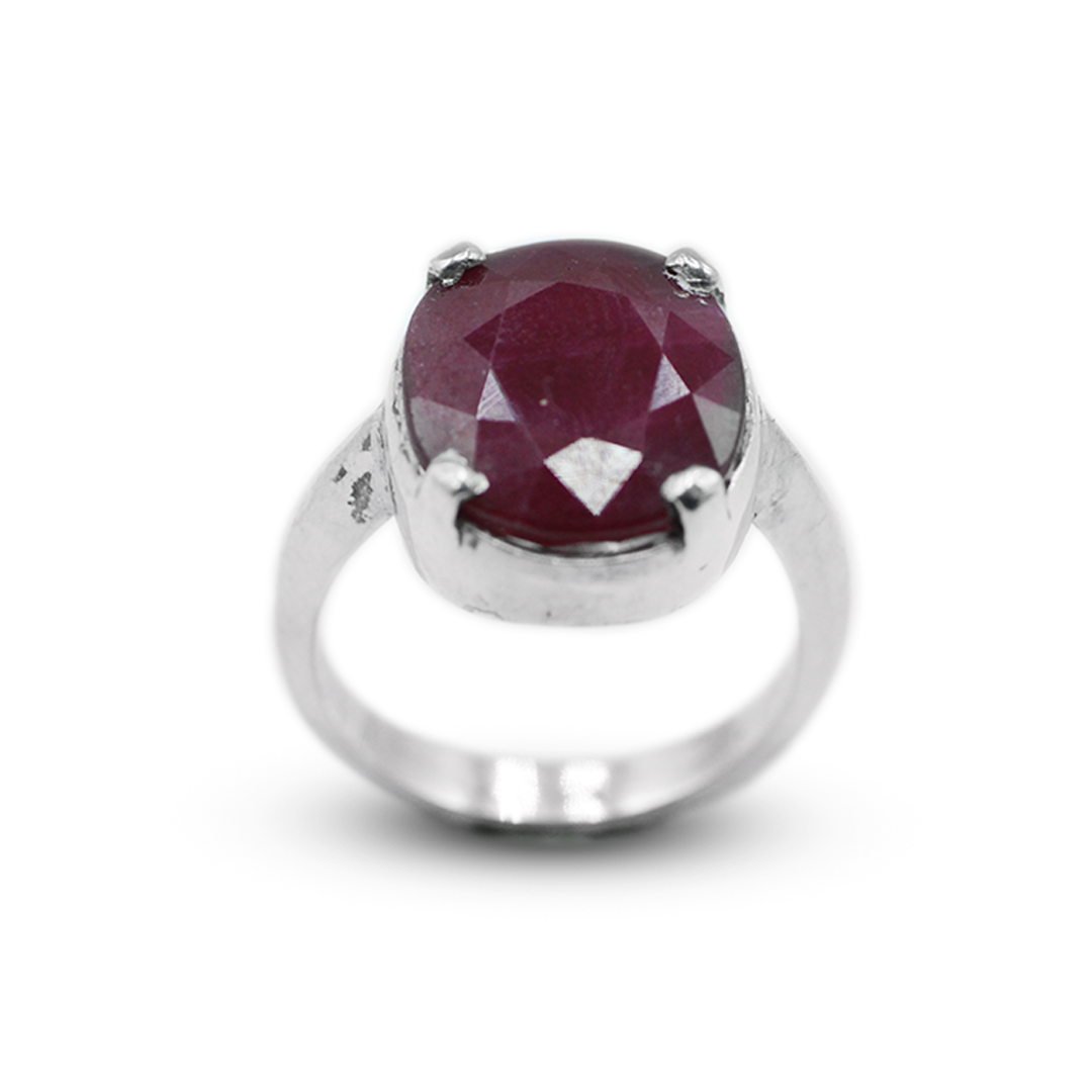 Ruby Women Ring – Pearl Zircon Halo Band