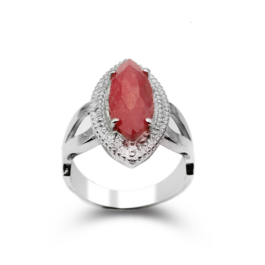 Ruby Women Ring – Pearl Cup Ring