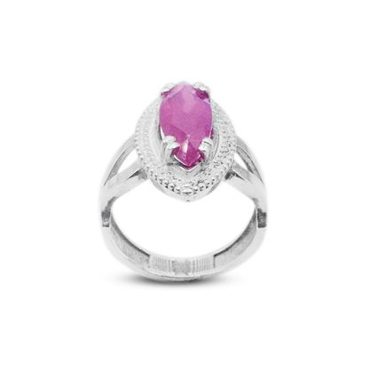 Ruby Women Ring – Double Halo V band