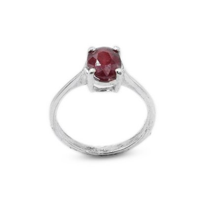 Ruby Women Ring - Halo Circle Design