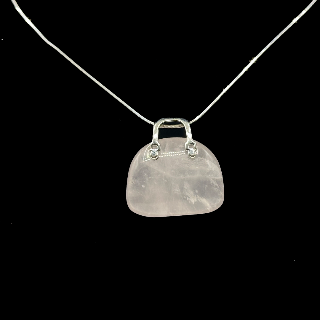 Rose Quartz Pendant - Hand Bag