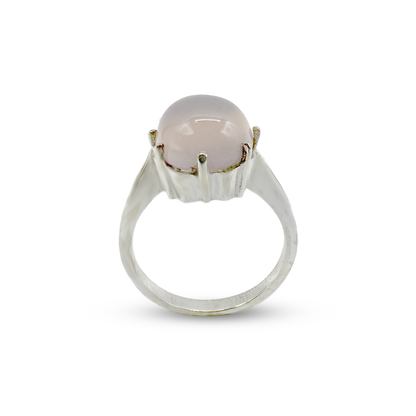Rose Quartz Women Ring - pong design