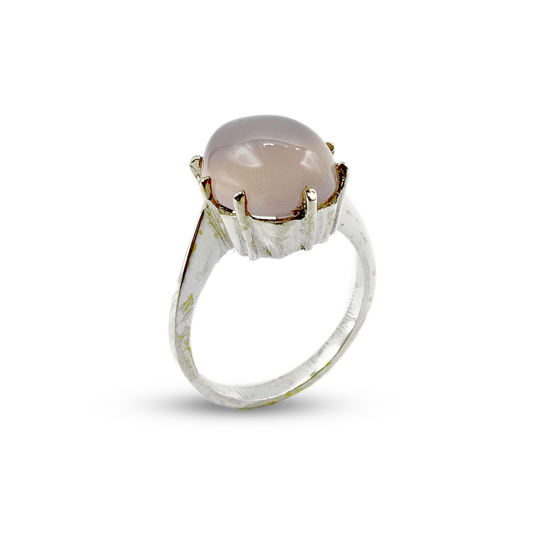 Rose Quartz Women Ring - pong design
