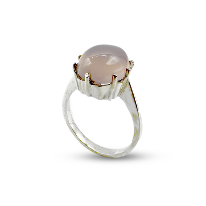 Rose Quartz Women Ring - pong design