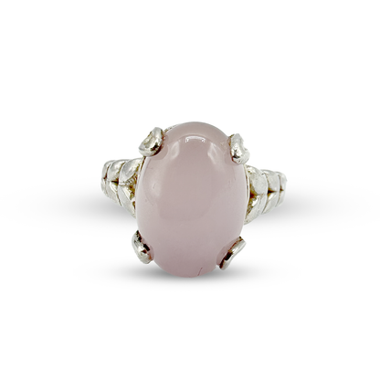 Rose Quartz Women Ring - Tail Band Design