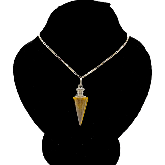 Tiger Eye Pendant - Snow Flake Design