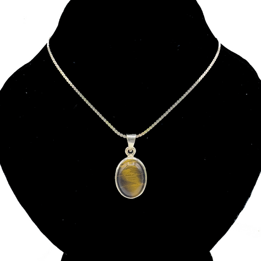 Tiger Eye Pendant - Shine Ovalatte Design
