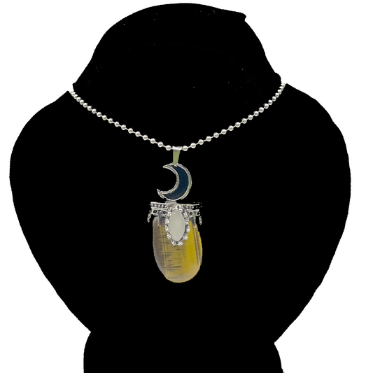 Tiger Eye Pendant - Creacent Crown Design