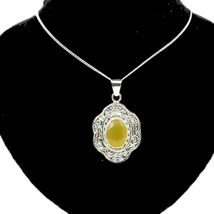 Yellow Agate Pendant - Royal Stamp