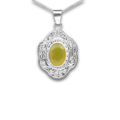 Yellow Agate Pendant - Royal Stamp