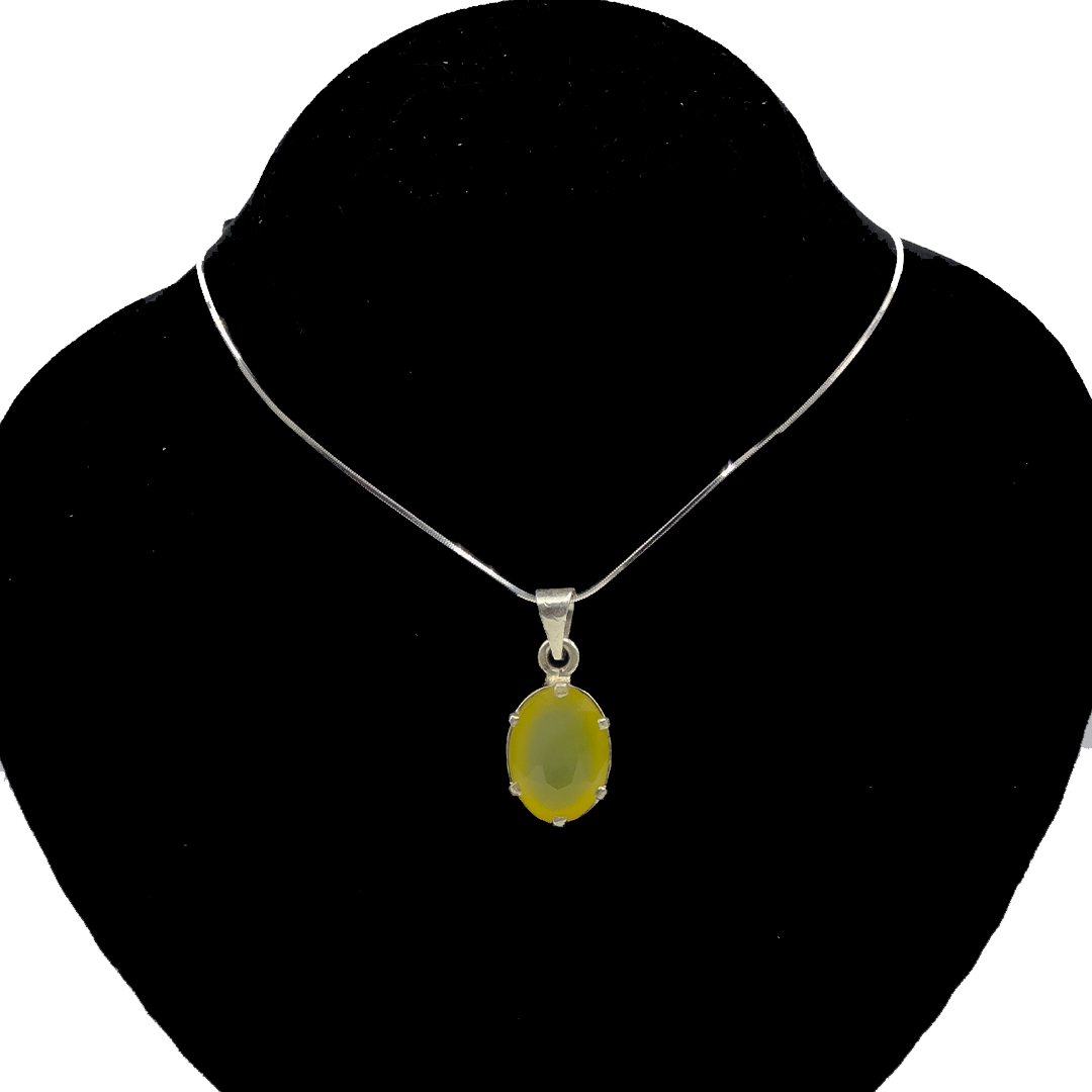 Yellow Agate Pendant - Ping Band Design