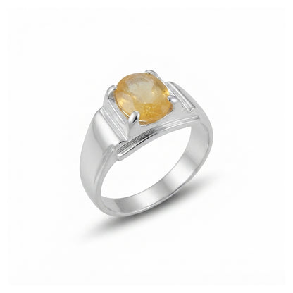 Yellow Sapphire Men Ring - Brilliant