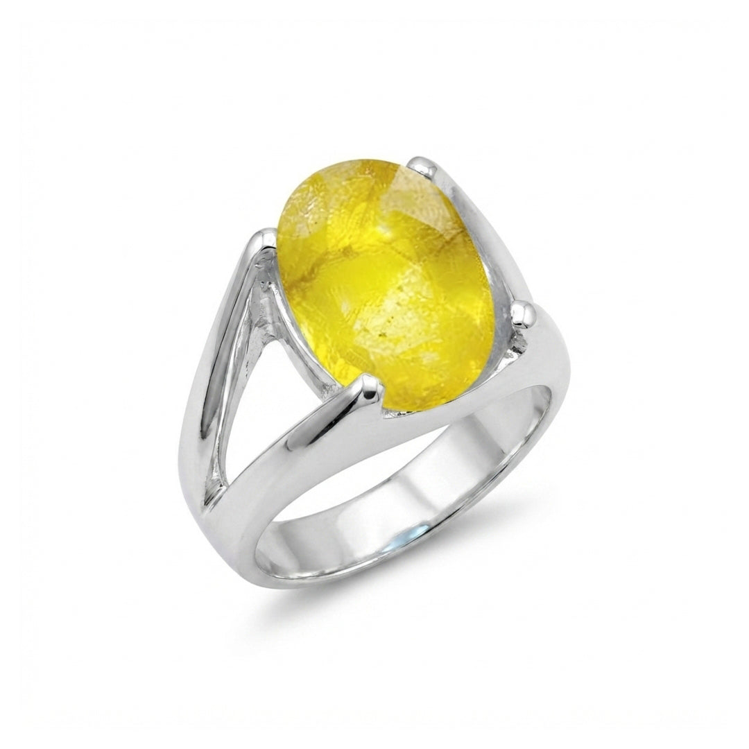 Yellow Sapphire Men Ring - Soft