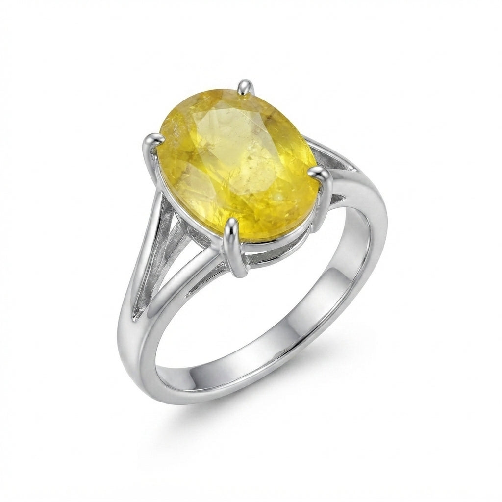 Yellow Sapphire Women Ring - Solitaire