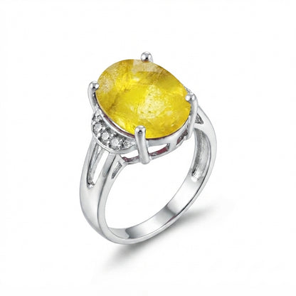 Yellow Sapphire Women Ring - Accent Solitaire