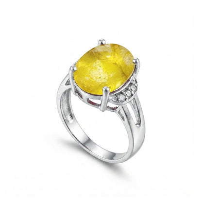 Yellow Sapphire Women Ring - Accent Solitaire