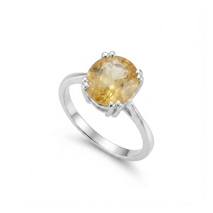 Yellow Sapphire Women Ring - Cathedral