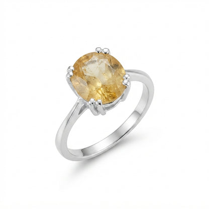 Yellow Sapphire Women Ring - Cathedral