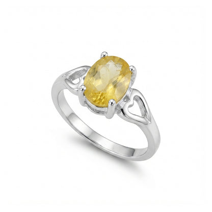 Yellow Sapphire Women Ring - Cutout-Heart