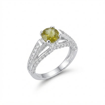 Yellow Sapphire Women Ring - small Round