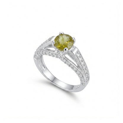 Yellow Sapphire Women Ring - small Round