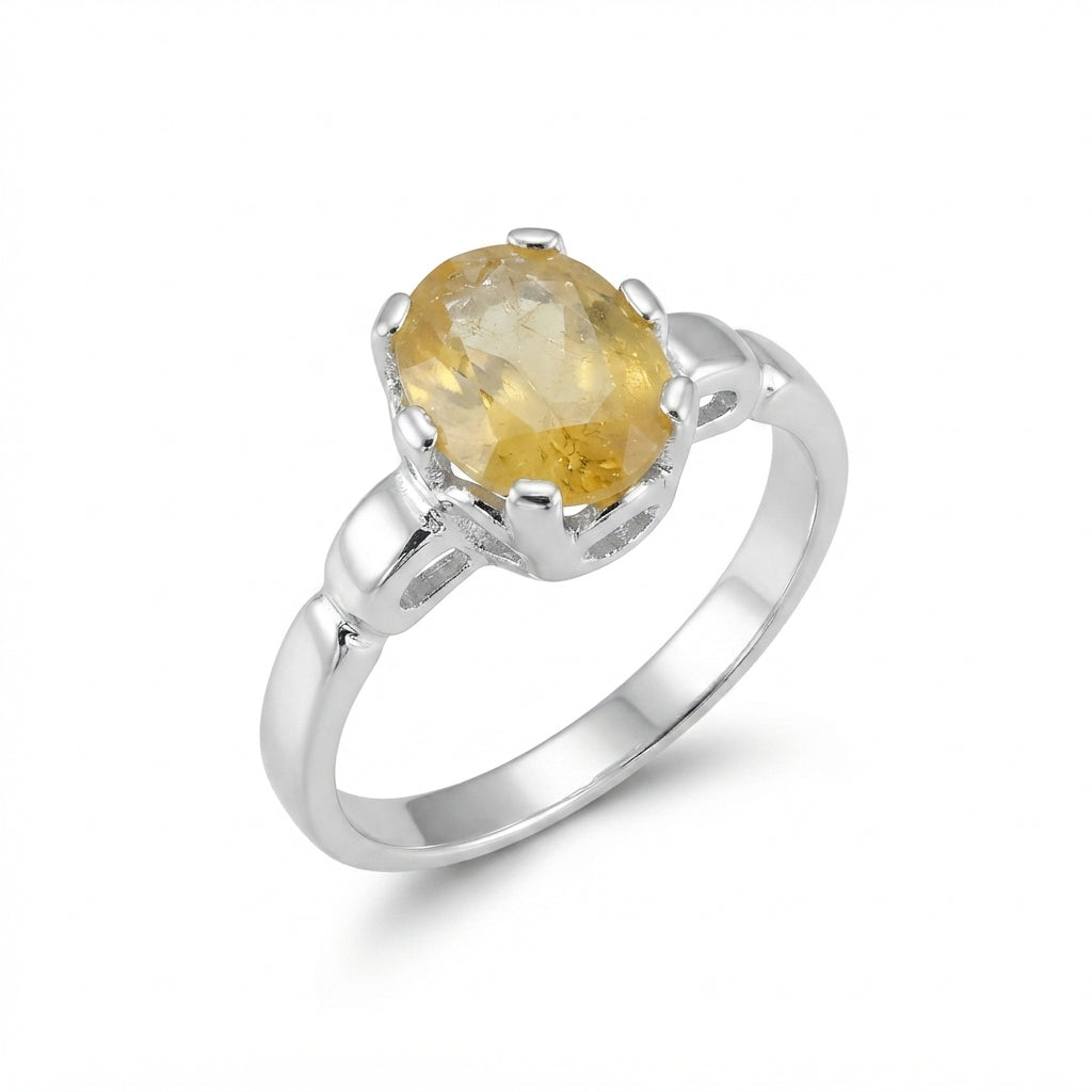 Yellow Sapphire Women Ring - Inspired Gadroon