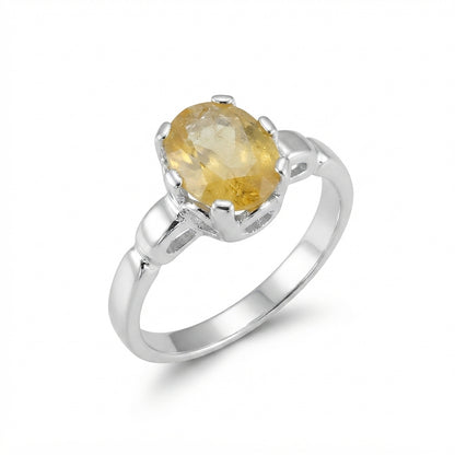 Yellow Sapphire Women Ring - Inspired Gadroon