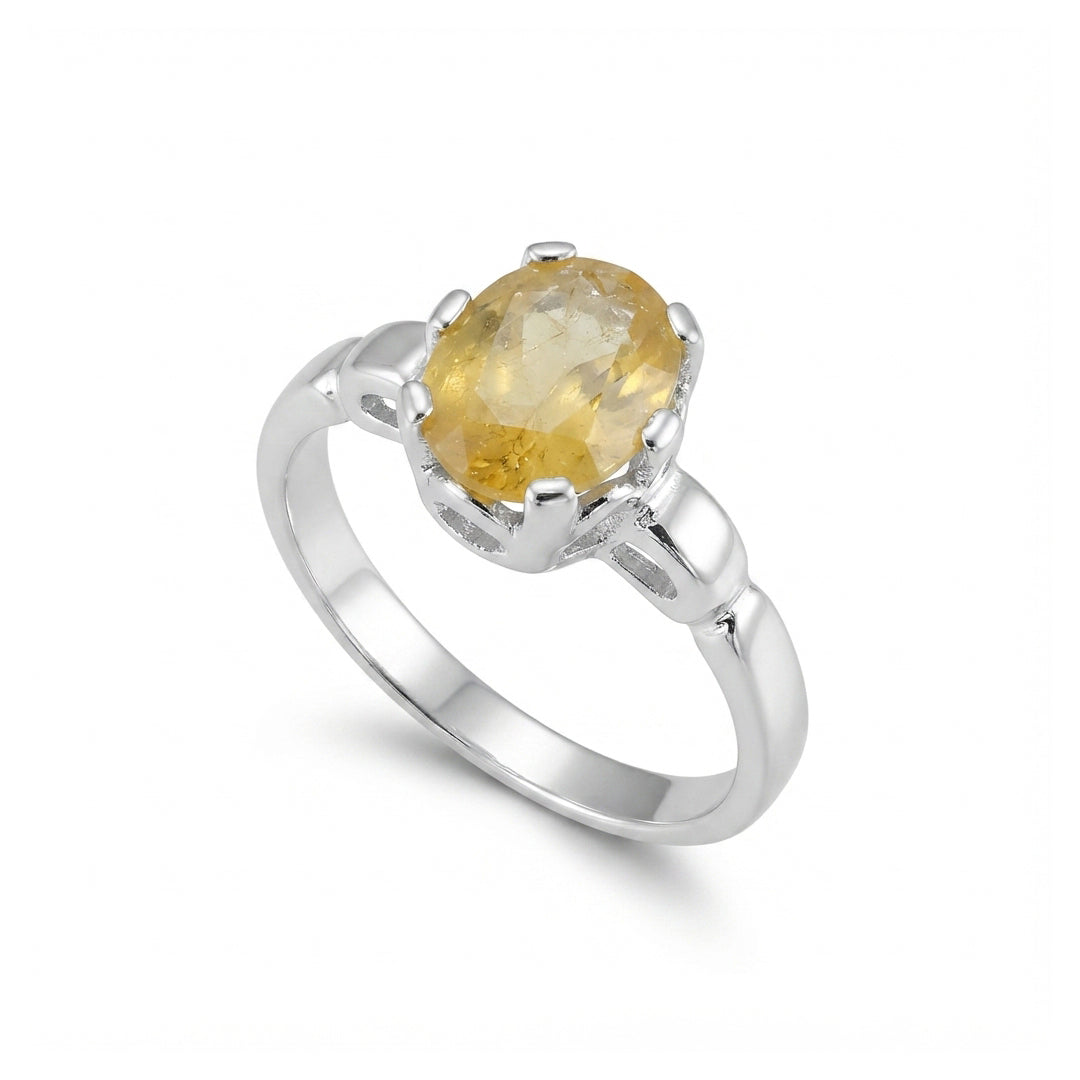 Yellow Sapphire Women Ring - Inspired Gadroon