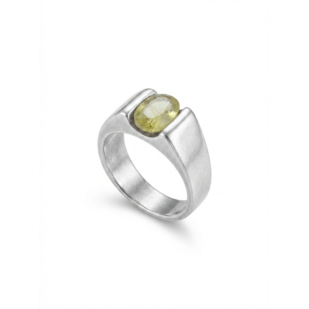 Yellow Sapphire Men Ring - South Bezel