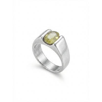 Yellow Sapphire Men Ring - South Bezel