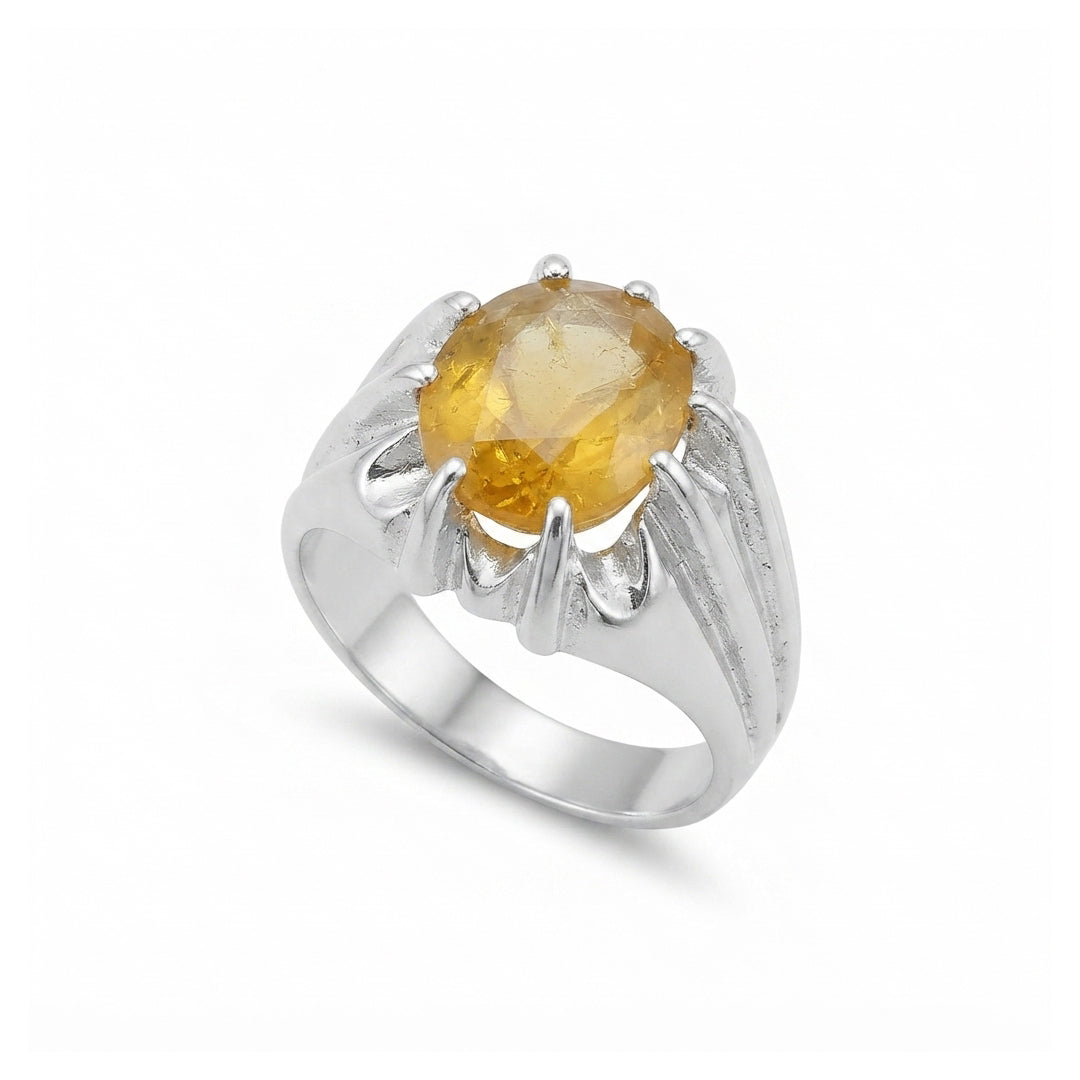 Yellow Sapphire Men Ring - South