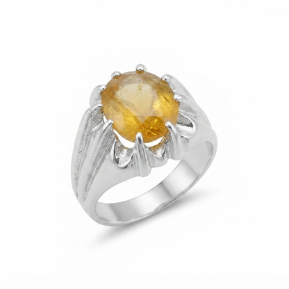 Yellow Sapphire Men Ring - South