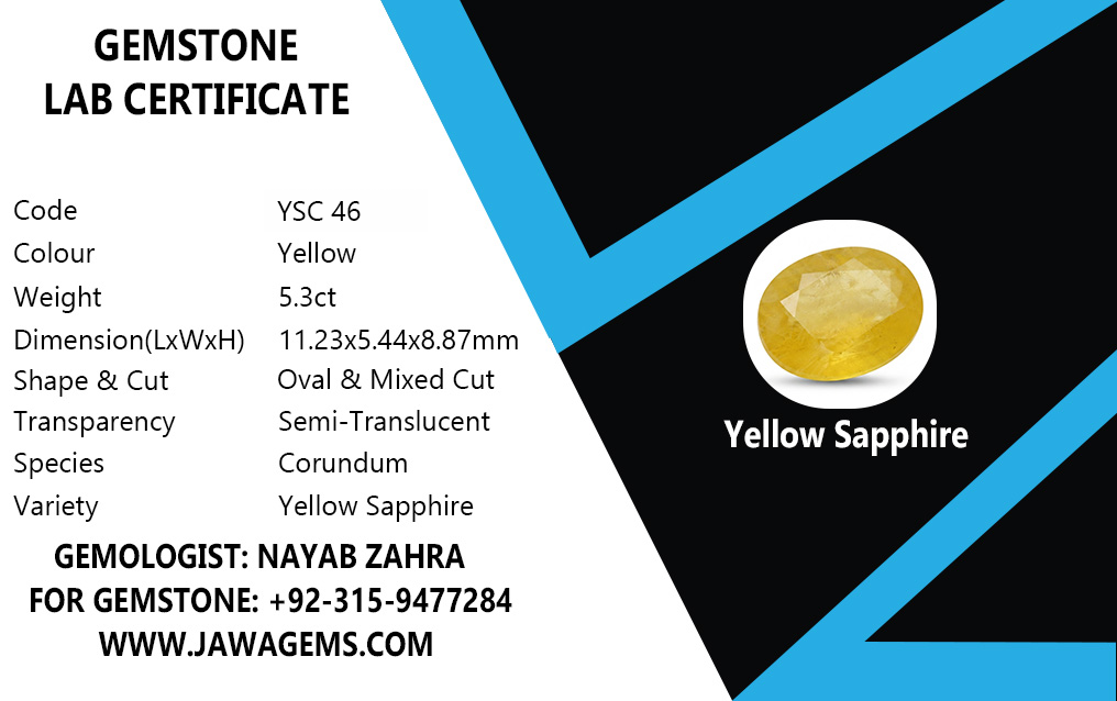 Lab Certified Yellow Sapphire - 7.4 crt