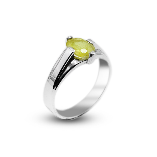 Yellow Sapphire Men Ring – Kite Design