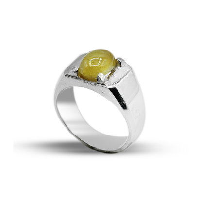 Yellow Sapphire Men Ring – Casual Wear Design