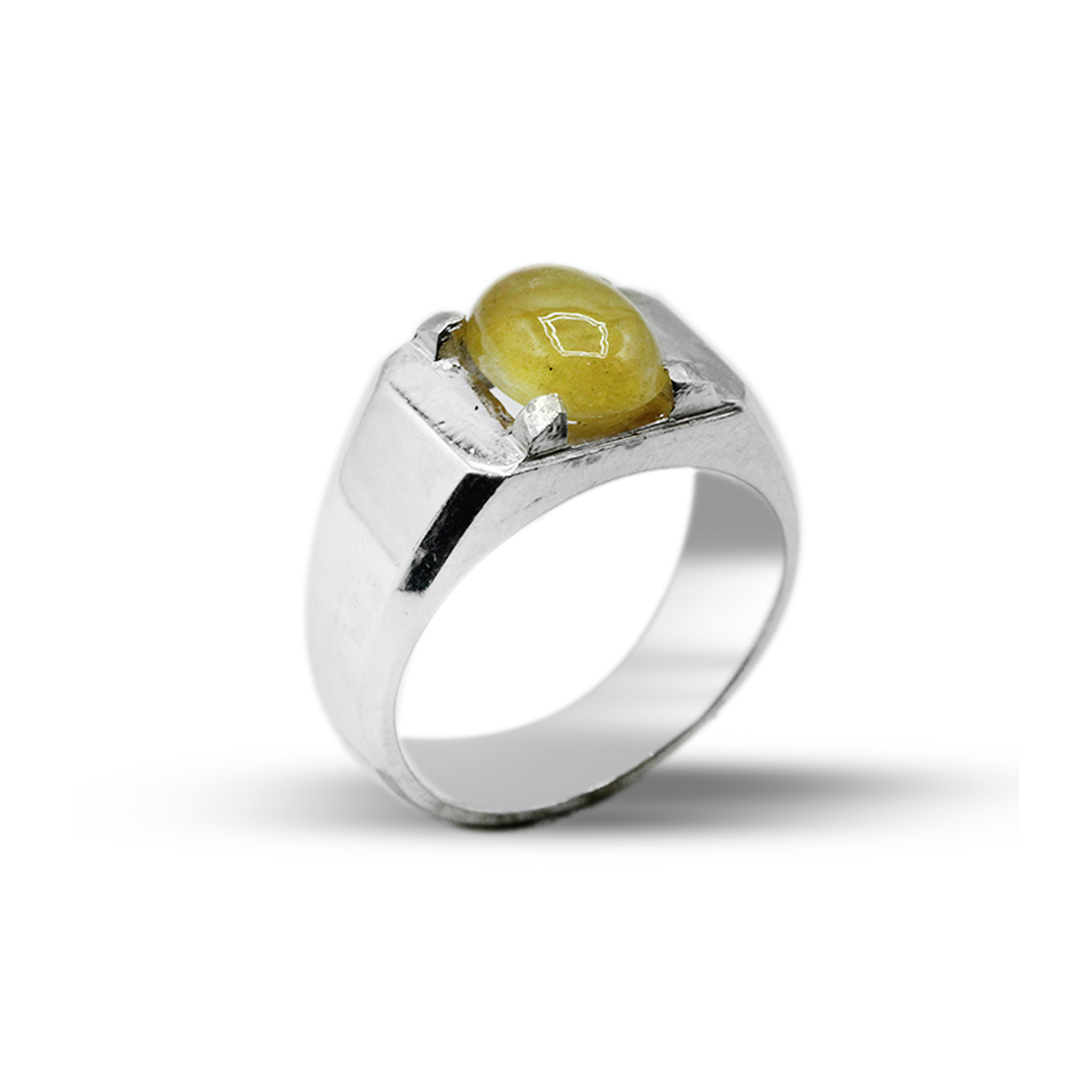 Yellow Sapphire Men Ring – Casual Wear Design