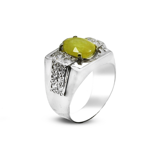 Yellow Sapphire Men Rings – Italian Design