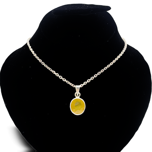 Yellow Sapphire Pendant - Ovalate Design