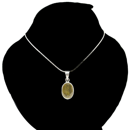 Yellow Sapphire Pendant - Oval Cup Design