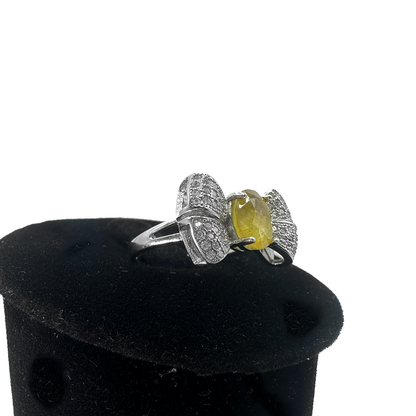 Yellow Sapphire - Zircon Tie Design