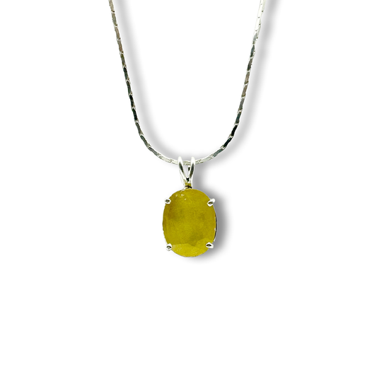 Yellow Sapphire Pendant - Double Layer Design