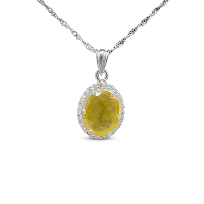 Yellow Sapphire Pendant - Halo Catcher Design