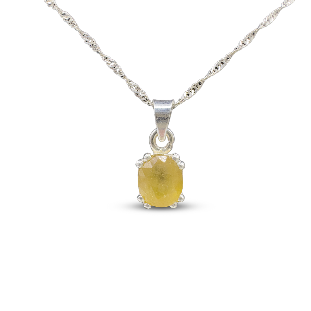 Yellow Sapphire Pendant - Square Fort